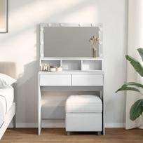Kosmetinis staliukas su led, baltos spalvos, 80x41x134,5cm