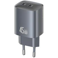 Wall charger USAMS CC305 T66 45W GaN 2xUSB-C tarnish