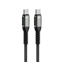 0.5m, USB-C - USB-C kabelis, iki 100W: Forcell C260 - Juoda