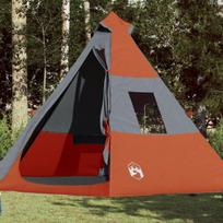 Stovyklavimo palapinė, oranžinė, septynvietė, tipi dizaino