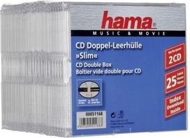 Plonas dėklas 2 CD - HAMA - 51168 - Skaidrus - 25 vnt.