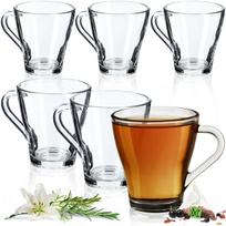 Stiklinės, 6 vnt., 6x arbatos kavos stiklinės 250 ml gėrimų stiklinių rinkinys su rankena