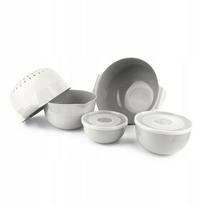 Virtuvinių dubenėlių rinkinys 7El + Colander 3L Plastic White