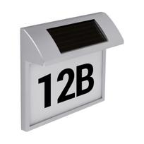 Saulės sieninis šviestuvas su namo numeriu LED ADRES LED 0,18W CW, chrom/biały