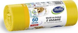 Stella geltoni šiukšlių maišai su rankenomis, 60l, 14 vnt.
