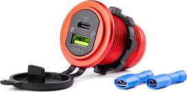 Vandeniui atsparus Usb-c Pd 18w ir Qc 3.0 įkroviklis 12-24v
