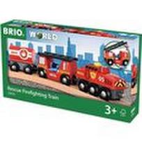 BRIO ugniagesių traukinys – medinė traukinio trasa – Ravensburger – mišrus nuo 3 metų – 33844