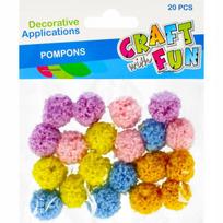 Kašmyro pomponai 20vnt mišrių spalvų - Craft with Fun