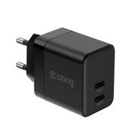 Sieninis įkroviklis - Crong Ultra Compact GaN - 2x USB-C PD 35W - kompaktiškas GaN - triguba apsauga