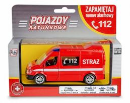 Metalinis gaisrinės automobilio modelis su šviesos efektais