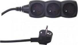 Prailgintuvas 1,5 m, 3 lizdai, juodas, Pvc, 1 mm²