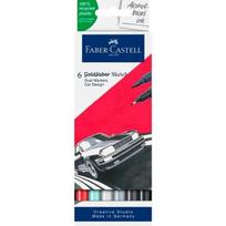Faber-castell Goldfaber dvipusis markeris, 6 spalvų, automobilio dizainas