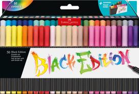 Faber-castell Black Edition teptukai, 50 spalvų, Felt-tip pen Black Edition set 50x