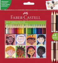 Faber-castell pieštukai 24+3 vnt. vaikų odos atspalvių