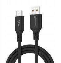 Forcell F-energy Usb-a į Micro Usb 18w 1m Silikoninis Juodas Kabelis