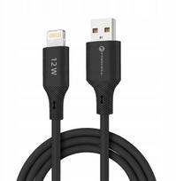 Forcell F-energy Usb-a į Lightning laidas, 2.4a, 12w, 1m, silikoninis, juodas