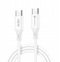 Forcell F-energy Usb-c 100w Pd Qc4.0 silikoninis laidas, 1m, baltas