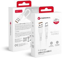 Forcell F-energy Usb-c 66w 3a 1m baltas silikoninis laidas