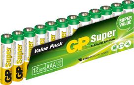 12x Gp Super Alkaline Aaa Lr3 1.5v baterijos