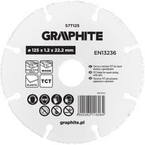 Graphite Tct pjovimo diskas medienai su vinimis 125mm
