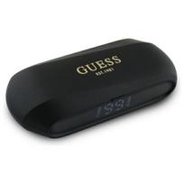 Bluetooth TWS ausinės + krovimo dėklas (juodas) Ilgas metalinis Guess logotipas