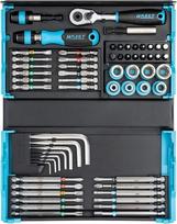 Hazet 2200sc-32: 59 dalių 1/4" lizdų ir bitų rinkinys Smartcase