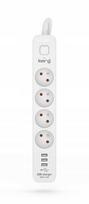 Tvirtas prailgintuvas su 4 lizdais, 3 Usb, 5m, pilkos spalvos