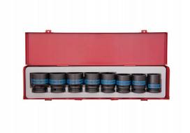 Smūginės terkšlės antgaliai 3/4", 8 vnt., 6-kampiai, 21-41 mm