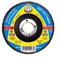 Klingspor lapiņu šlifavimo diskas SMT 624 Supra 322774, 125 mm, 22.23 mm, 60, INOX, plienas, 10 vnt, 12200 aps/min
