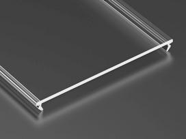 Abażuras Superwide PMMA Transparent aliuminio profiliui - 2 m