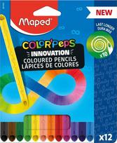 Maped Infinity grafitinės kreidelės, 12 spalvų, dėklas