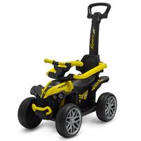 Vaikiškas paspiriamasis automobilis su rankena Baby Mix Mega Prime Eva geltonas