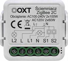 Oxt Mini Valdiklis 2 Kanalų Zigbee Tuya Smart Life