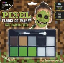Dažai veidui švytintys tamsoje - Minecraft stiliaus rinkinys