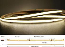 Cob Led juosta 12w/m, 480 Led/m, Cri>90, 24v, 4000k, 5m