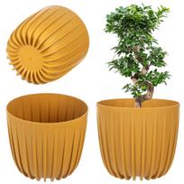 Geltona plastikinė gėlių vazonas 20 cm