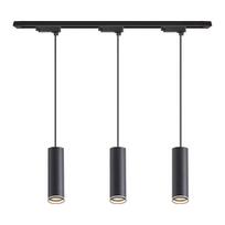Juodas 3xgu10 Led šviestuvas ant bėgių sistemos, 1m