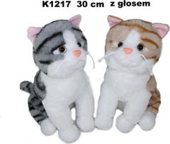 Minkštas 30 cm sėdintis katinas su garsu