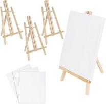 Rinkinys: 4 mini drobės su molbertukais tapybai