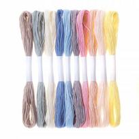 10 pastelinių mulinų siūlų rinkinys, 8m