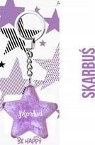 Brelokas "žvaigždutė" su graviravimu, violetinis