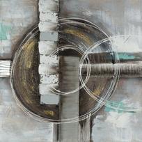 Rankomis tapytas paveikslas "555b" 80x80 cm, smėlio spalvos