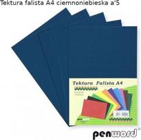 Dekoratyvinis gofruotas popierius A4, tamsiai mėlynas, 5 vnt.