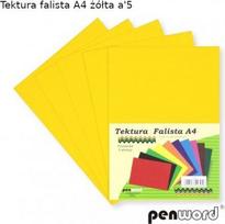 Penword A4 gofruotas kartonas, 5 lapai, geltonas