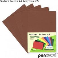 Penword A4 gofruotas kartonas, 5 lapai, rudos spalvos