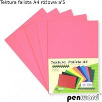 Penword A4 gofruotas kartonas, 5 lapai, rožinis