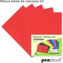 Raudonas gofruotas A4 kartonas, 5 vnt.