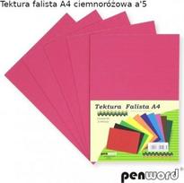 Penword A4 gofruotas kartonas, 5 lapai, rožinis