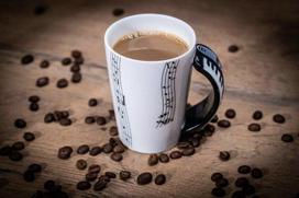 Keraminis puodelis su muzikos instrumentu ir natomis, 250 ml