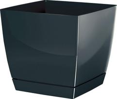 Plastikinis puodo dangtis kvadratinis grafitinis 10cm Coubi, 10 cm